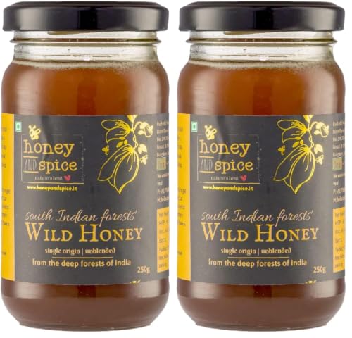 Image of Honey and Spice Pure Raw Wild Honey (250g) | Single Origin honey From the forests of South India With No Added Preservatives | 100% Raw and Pure | Unblended and Unpasteurized | Natural and Original | Unprocessed | No Added Sugar | FDA certified