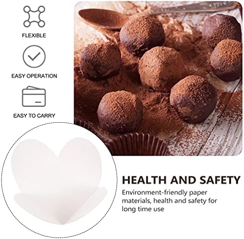 Cabilock 200pcs Truffle Cups Truffle Liners Wrappers Chocolate Paper Candy Cups Kraft Paper Chocolate Tray Cupcake Liners Muffin Paper Cases White