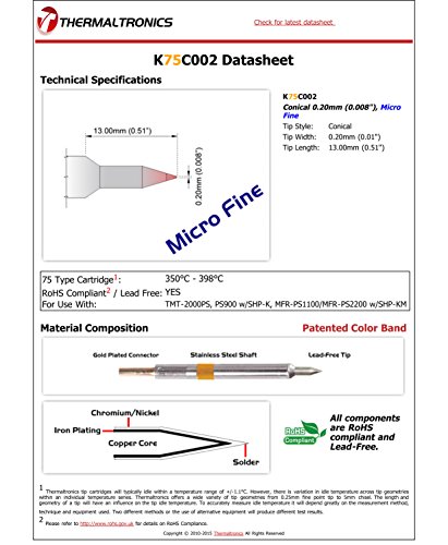 Image of Thermaltronics K75C002 Conical 0.20mm (0.008in), Micro Fine