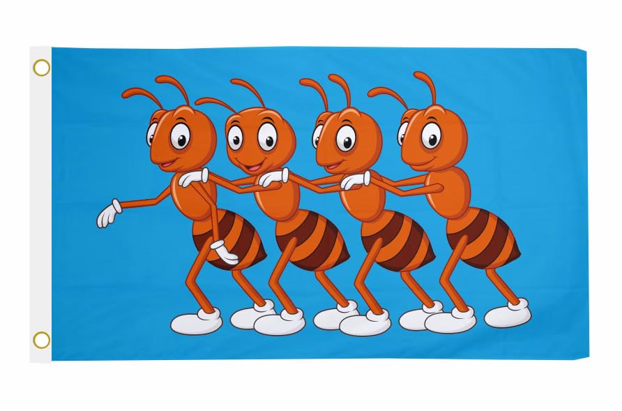 Drapeau 4 fourmis à hisser 90x150cm pour décoration mât de jardin