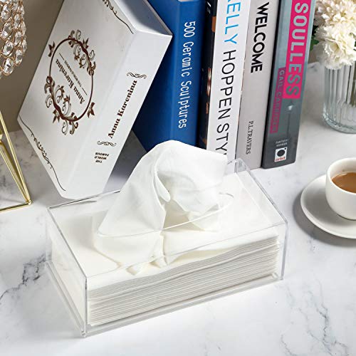 image for Nuenen 2 Pieces Acrylic Facial Tissue Dispenser Box Tissue Box Holder 