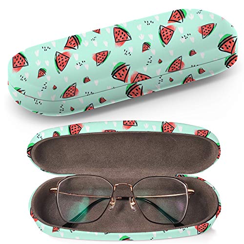 Preisvergleich Produktbild Hardcase Brillenetui Sonnenbrillenetui Brillenbox Kunststof Clamshell-Art-Brillen-Fall mit Brille-Reinigungstuch (Watermelon Bright)