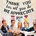 Gifloon Thank You for All You Do We Appreciate You Banner, NO-DIY Glitter Party Decorations for Administrative Professional Day, Staff Nurse Doctor Teacher Appreciation Party Supplies, Black