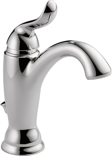 Delta Faucet Linden - Grifo de baño de un solo agujero, grifo de baño de una sola manija, cromado, grifo de lavabo de baño, tecnología de sello de