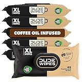 DUDE Wipes Morning Grind Flushable Wipes - Coffee Scented Extra-Large Adult Wet Wipes - 6 Pack (288 Count) - Infused with Coffee Oil, Vitamin E, and Aloe - Septic and Sewer Safe