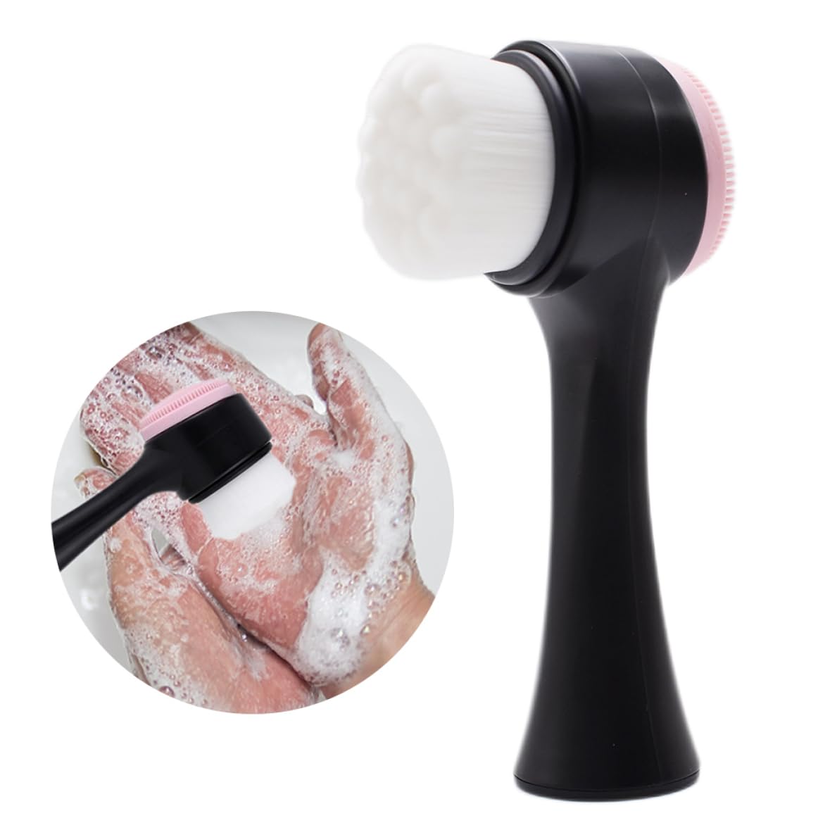 Manual Face Brush Silicone Face Scrubber 2 in 1 Cleansing Brush for Cleaning Exfoliating