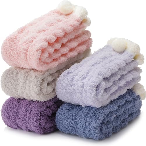 EBMORE Womens Fluffy Fuzzy Socks Slipper Soft Cabin Fleece Cosy P...