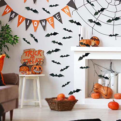 Halloween 3D Murciélagos y Arañas, 56 Pegatinas Negras miniatura 5