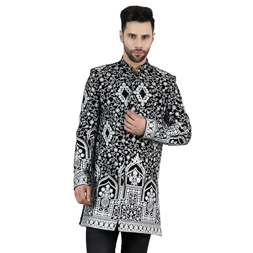 Image of WINTAGE Men's Embroidered Velvet Bandhgala