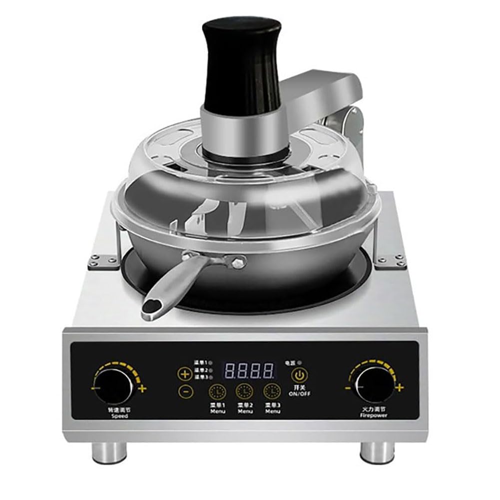 Macchina automatica per mescolare, dispositivo intelligente per friggere il riso, wok di miscelazione a 360° per mescolare e stufare, assistente di cucina facile da usare
