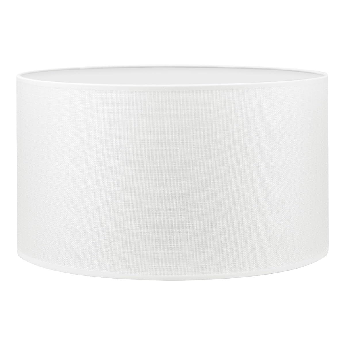 Home Sweet Home Stoff Lampenschirm - D.40 x H.22 cm - Leinen-Optik - Weiß - E27 - für Stehlampe & Hängelampe