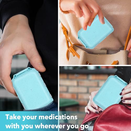Image of Blue 189-Label Pill Organizer - Travel Medicine Case with Compact Pill Box & Labels (1 Pack)
