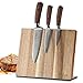 Produktbild Wakoli Edib 3er Damastmesser-Set inkl. magnetischem Messerblock aus Akazienholz I scharfe 8 bis 17cm Klingen Premium Küchenmesserset aus 67 Lagen Damaststahl I Griffe aus Pakkaholz Profi Kochmesserset