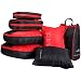 LANGRIA 7 Set Packing Cubes for Travel Luggage Suitcase Bag Organizers for Underwear Shirts Trousers Shoes Toiletry and Shoes