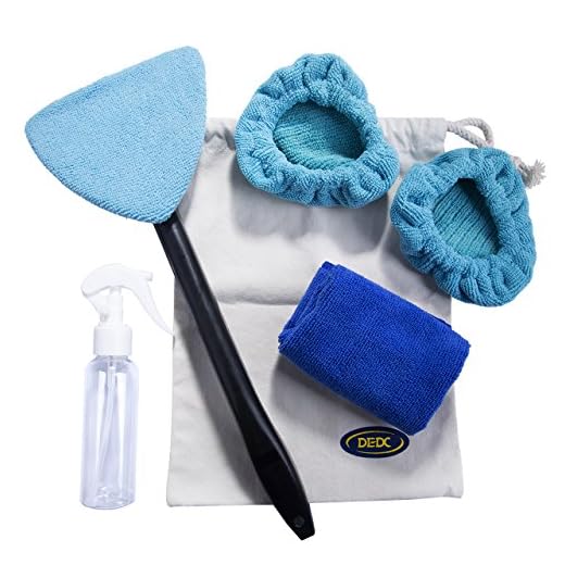 DEDC Kit de 5Pcs Limpiador Parabrisas Ventanas de Coche Herramienta de Limpieza de Cristales Cepillo Paño Lavable con Mango Largo y Botella de Spray 100ml para Coche Interior Exterior Hogar Cocina
