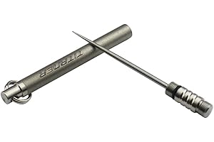 Nature Color Grey Titanium Toothpick Keychain Camping Picnic with Holder