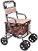 ZJZ Carrello della Spesa Carrello della Spesa Carrello della Spesa Pushable può Sedere Anziani Walker Pieghevole Carrello a Quattro Ruote Carrello/Scooter Carico 100 kg