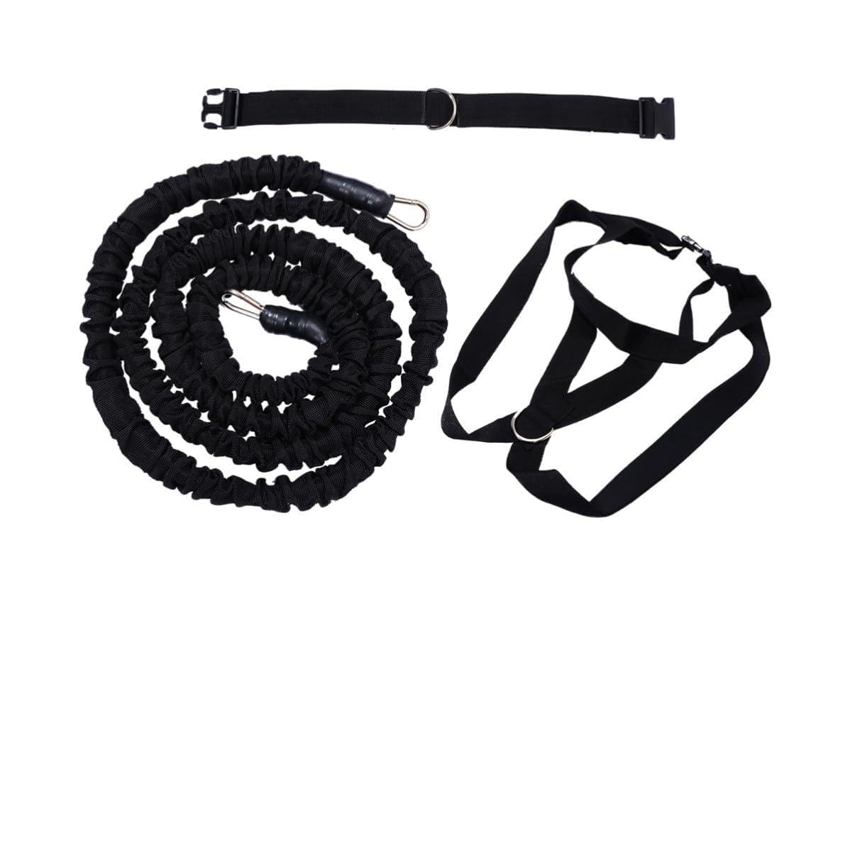 Banda de Ejercicios de Yoga Cuerda de tracción para Fitness Banda de Entrenamiento 1 Set Negro de Tejido para Cintura y piernas en Entrenamiento y Yoga