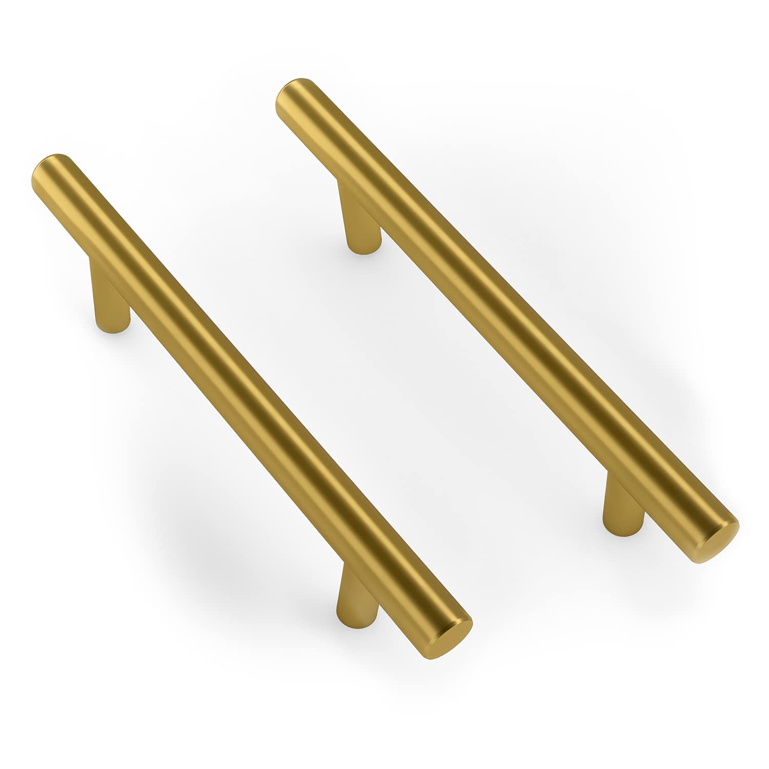 mega handles 35 pack i cabinet pulls 7.38 inch, stainless steel cabinet handle pulls i ideal for kitchen drawer, cabinets, door, cupboard i hardware for cabinets - hole distance 5 inch - satin brass