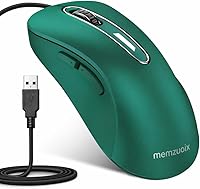 Vista 11 de memzuoix Ratón con cable, ratón USB para computadora de 1400 DPI, mouse óptico móvil de diseño ergonómico con cable de 5 pies para laptop, PC, Rojo