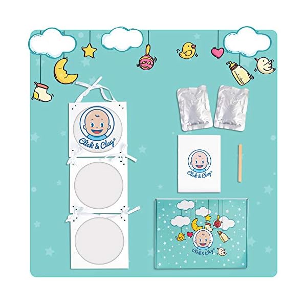 Amari Kit Impronte Neonato Con Poster Animali - Timbro Clean Touch, Sicuro E Testato Dermatologicamente, Regalo Nascita Unisex - 3