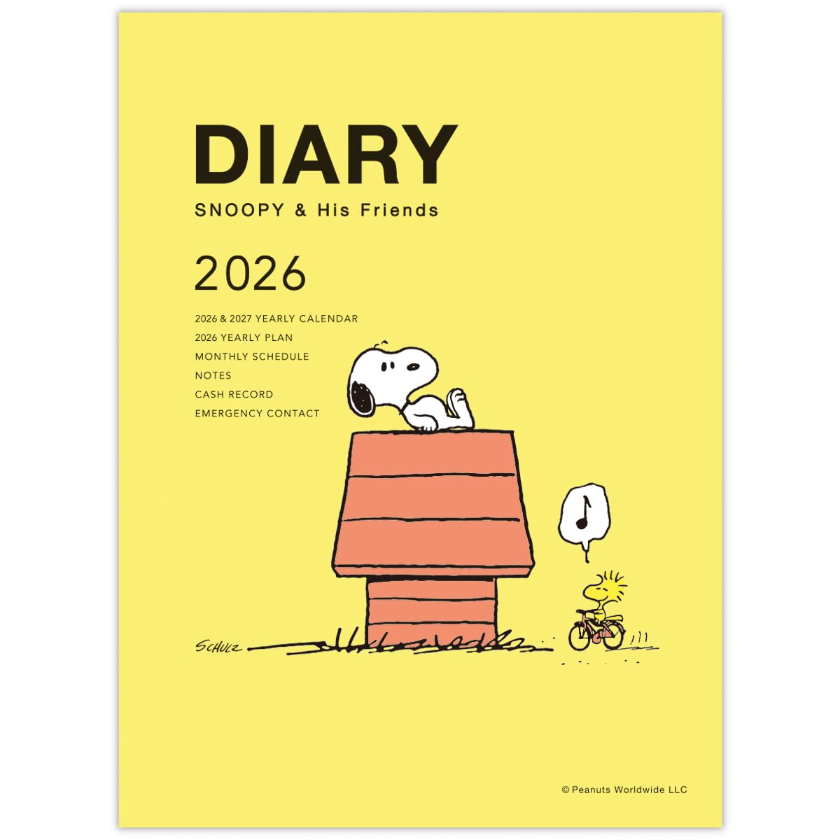ホールマーク スヌーピー 手帳 2026年 A6 マンスリー 犬小屋 イエロー 845728 (2025年 10月始まり)