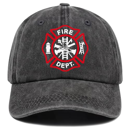 Writpoty Firefighter Gifts Gifts for Fireman Fire Fighter - Vintage Washed Hat for Fathers Day Birthday Christmas Graduation Retirement - Adjustable Baseball Cap