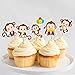 32Pcs Monkey Cupcake Toppers -Monkey Cupcake Decorations fit for Girls Boys Cake Decoration,animal theme Birthday Party Supplies
