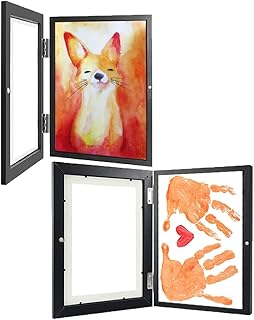 VERENIX 2 Pack Kids Art Frame - Kids Art Frames Front Opening - Open Display Picture Frames for Kids Artwork - Smart Stacker Art Project Frame for Art Work - Child Children Artwork Frame With Storage