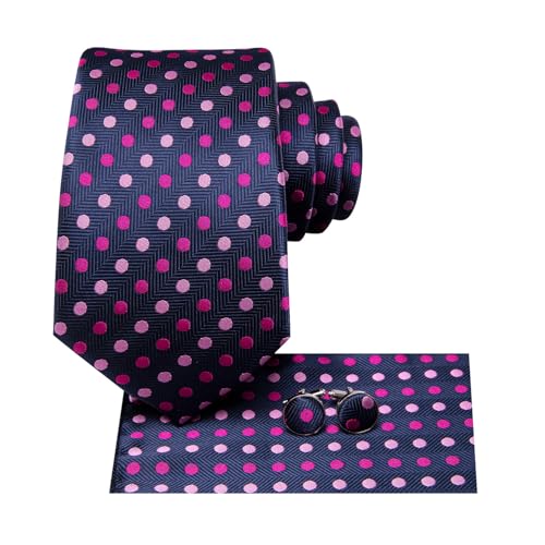 Image of Dubulle Mens Paisley Floral Silk Tie for Men Striped Necktie and Pocket Square Cufflinks Set Wedding Business