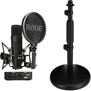 RØDE Complete Studio Kit with NT1 Studio Condenser Microphone & AI-1 Audio Interface for Music Production, Vocal Recording, Streaming and Podcasting & DS1 Desktop Microphone Stand