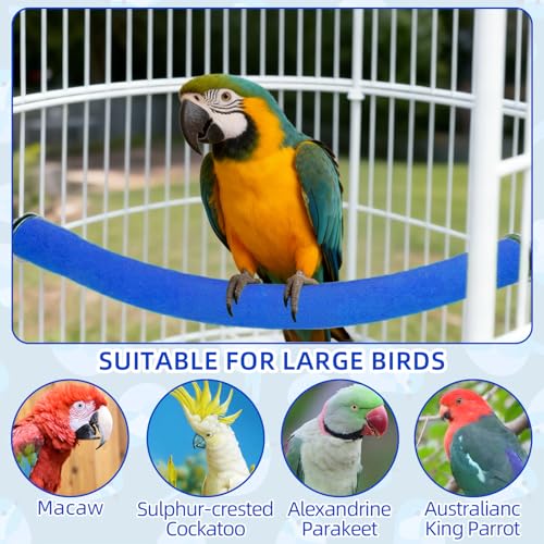 Image of Rypet Parrot Perch Stand Toy Used for Cage Corner for Paw Grinding Clean Stick Exercise, Rough-Surfaced Quartz Bird Perch Standing Cage Accessorie for for Small Parakeets Cockatiel Conures (Blue XL)