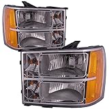 HEADLIGHTSDEPOT Headlights Set Left Right CAPA Certified Pair Compatible with 2007-2014 GMC Sierra 1500 and 2500 3500 HD