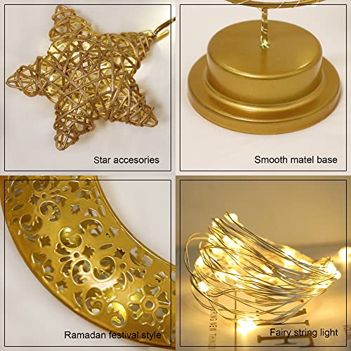 Guocheng Star Moon Ramadan Lights Retro Style Table Night Lamps Decorative Warm White Night Lights For Featival Home Nursery Bedroom(Plastic Star1) #TOP4