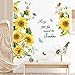 wondever Pegatinas de Pared Girasol Adhesivos Pared Decorativos Flor de Jardín Planta Vinilos Pared para Dormitorio Salón Ventana