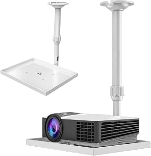 Universal Projektor-Halterung für die Decke/Wand Beamer Halterung Deckenhalterung 30-52cm Höhenverstellbare Universalhalterung mit versteckter Kabelführung Tragfähigkeit 6kg für Heimkino Büro