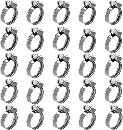 ® Profi Schlauchschellen 16-27 mm aus Edelstahl in W4 Qualität, 25 Stück, Bandbreite 9 mm – hochwertiges Set aus rostfreien V2A