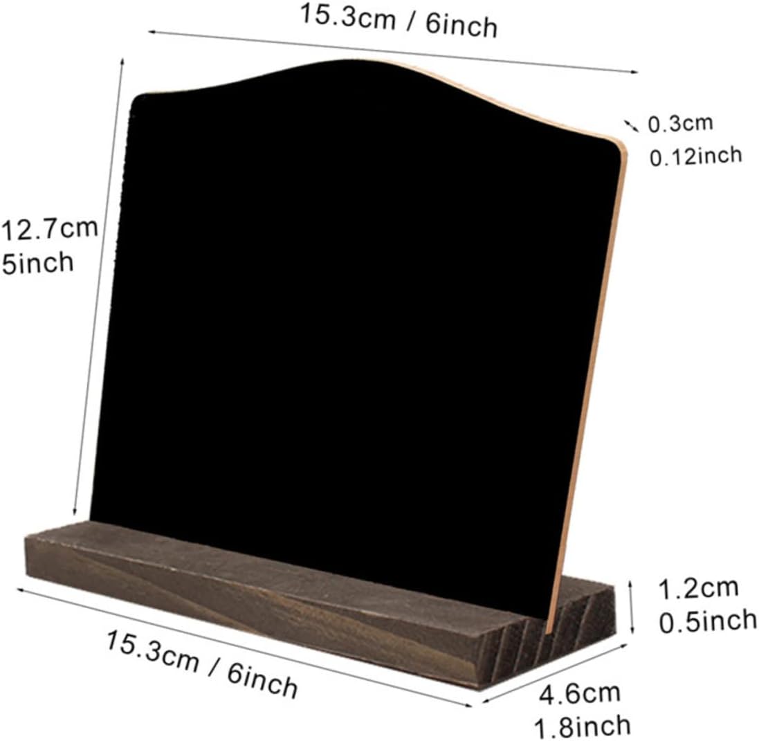 2pcs Wood Tabletop Chalkboard Sign Set with Support Easels