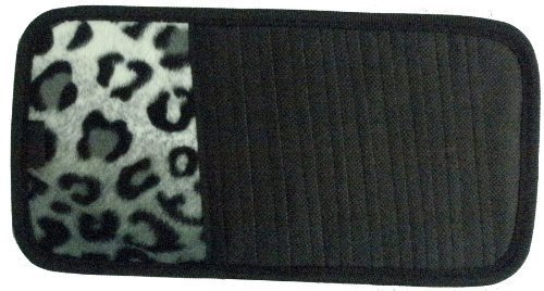 Snow Grey Leopard Animal Print 10 CD/DVD Car Visor Organizer