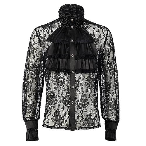 Camisa gótica victoriana de caballero confeccionada con detalles renacentistas