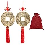 Amplias aplicaciones: puedes colgarlo del interruptor de tu lámpara de escritorio un pomo de puerta o tirador de cajón para que esté cerca para la riqueza, y también se puede utilizar como necesidades de juego de mesa, llaveros, exhibición de feng shui o un regalo de suerte para buena fortuna en tu nuevo negocio.