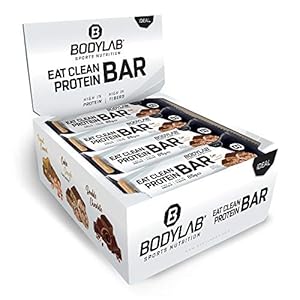Bodylab Eat Clean Bar 12 x 65g | Suikerarme eiwitreep met waardevolle vezels | 20g eiwit per reep | Lekkere eiwitreep voor fitness, sport en onderweg | Cookie Dough