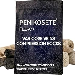 Penikosete Compression Socks for Women Men 20 mmHg Lab-Tested Bamboo Charcoal Fiber Knee High Graduated Compression Air Travel Circulation Varicose Veins Swelling Edema Nurse Running Maternity