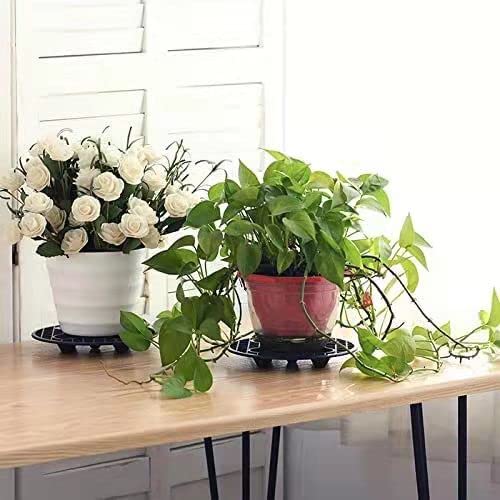 6 Pcs Plant Level Pot Elevator，Heavy Duty Plant Stands, Stands Plant Trivet Plastic Round Plant Pot Stand Plant Pot Saucer Plant Pot Saucer For Prevent Rot And Damage On Patio & Deck (11.6Inch，Black) #TOP3