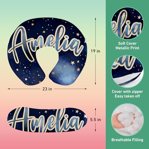 Image of Personalised Car Seat Cover for Babies - Multi-use Carseat Canopy Cover with Name, Dark Blue Star Car Seat Covers, Christmas Birthday Gifts for Infant Boys and Girls