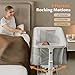VaVaSoo Electric Rocking Bassinet for Baby 3 Speeds Automatic Bedside Sleeper Auto Rolling Newborn Cradle Rocks Itself 5 Height Adjustable with Music, Wheels, Storage, Grey & White