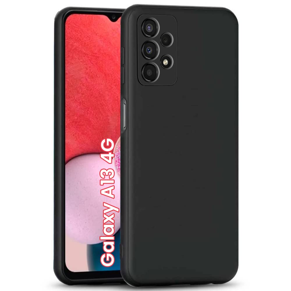 WOW IMAGINE Silicone Ultra Slim Soft Rubberised Inner Velvet Fabric Lining Matte Flexible Back Cover Back Case with Camera Protection For Samsung Galaxy A13 4G (Black) (B0B2WYCFQS) Amazon Price History, Amazon Price Tracker
