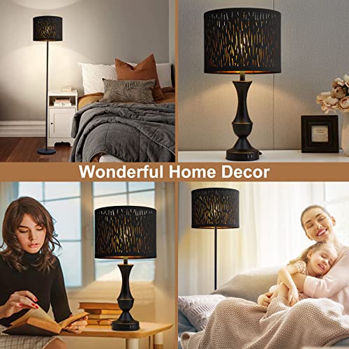 Luvkczc 2TL-31005H Set Of 2 Black Drum Lampshades thumb #5