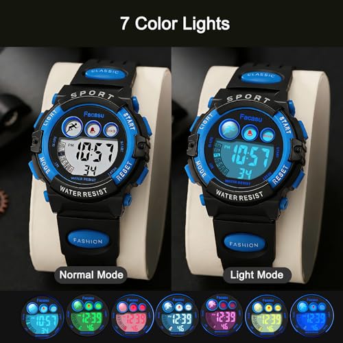 Image of Kids Watch Digital for Boys-Waterproof Kids Sports Watch with Light, Alarm&Snooze,Stopwatch Military Design Silicone Band Gift for Birthdays,Christmas Outdoor Activities(8+ Years)
