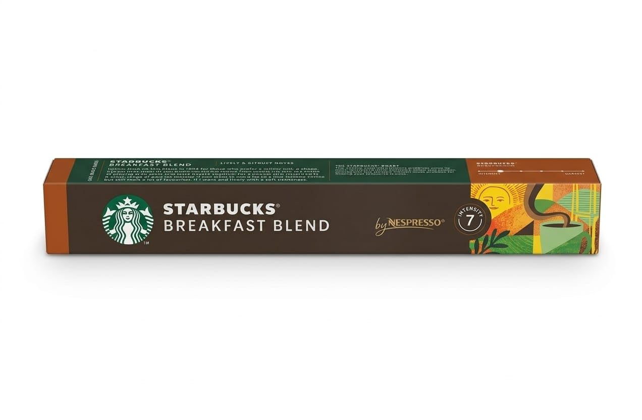 Starbucks Breakfast Blend by Nespresso - Medium Roast Coffee Capsules (10 Capsules/56g) | Lively & Citrusy Notes | Intensity 7, By febora foods, 56g-picture-11